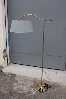 Italian Brass & Fabric Floor Lamp, 1950s-EH-807353