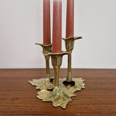 Italian Brass Flower Shape Candleholder, 1960s-ZPB-1797420