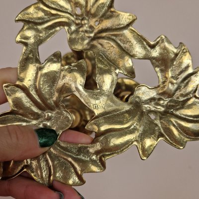 Italian Brass Flower Shape Candleholder, 1960s-ZPB-1797420