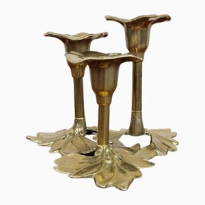 Italian Brass Flower Shape Candleholder, 1960s-ZPB-1797420