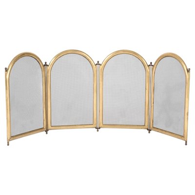 Italian Brass Folding Fireplace Screen, Italy, 1960s-JDR-1803446