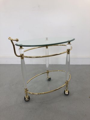 Italian Brass & Glass Bar Serving Cart Trolley, 1970s-JWH-1304255