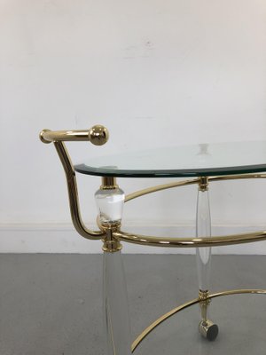 Italian Brass & Glass Bar Serving Cart Trolley, 1970s-JWH-1304255