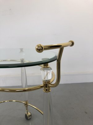 Italian Brass & Glass Bar Serving Cart Trolley, 1970s-JWH-1304255