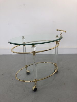 Italian Brass & Glass Bar Serving Cart Trolley, 1970s-JWH-1304255