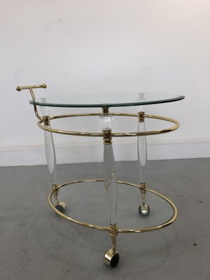 Italian Brass & Glass Bar Serving Cart Trolley, 1970s-JWH-1304255