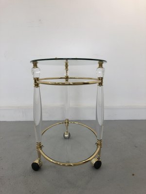 Italian Brass & Glass Bar Serving Cart Trolley, 1970s-JWH-1304255