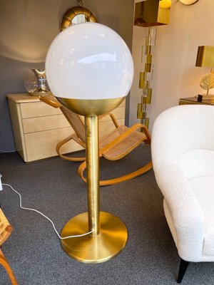 Italian Brass & Glass P428 Floor Lamp by Pia Guidetti Crippa for Luci Italia, 1970s-FUE-845447