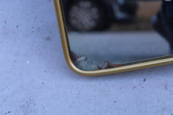 Italian Brass Mirror, 1950s-EH-893808