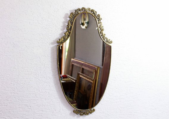 Italian Brass Mirror, 1960s-BQF-2018355