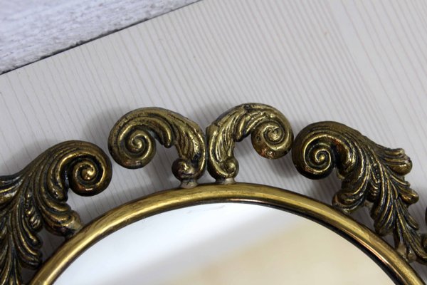 Italian Brass Mirror, 1960s-BQF-2018355