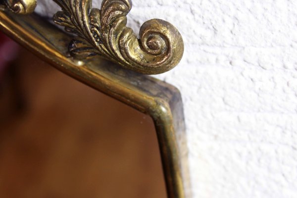 Italian Brass Mirror, 1960s-BQF-2018355