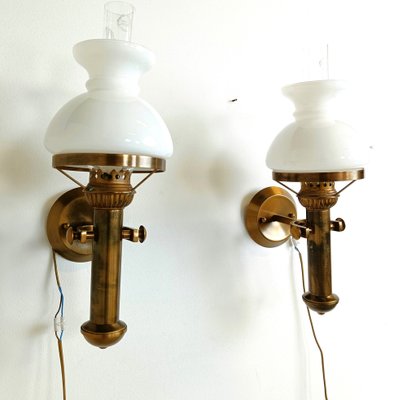 Italian Brass Wall Lamps, 1960s, Set of 2-IRH-1816860