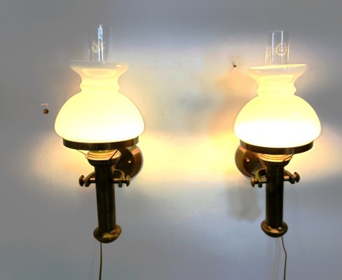 Italian Brass Wall Lamps, 1960s, Set of 2-IRH-1816860