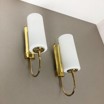 Italian Brass Wall Light Sconces, Italy, 1950s, Set of 2-QZ-1124215