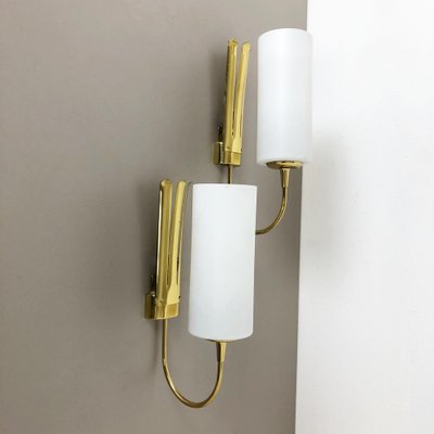 Italian Brass Wall Light Sconces, Italy, 1950s, Set of 2-QZ-1124215