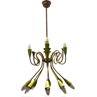 Italian Bronze Chandelier from Stilnovo, 1950s-JJC-1700460