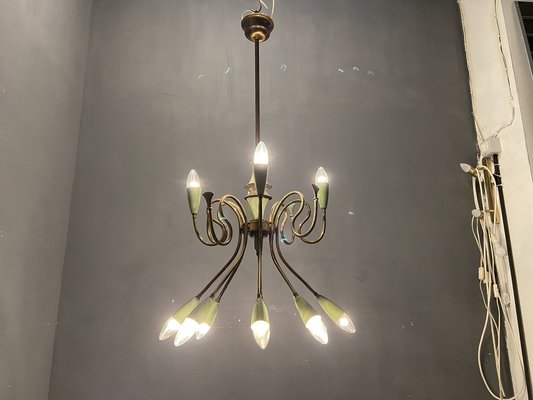 Italian Bronze Chandelier from Stilnovo, 1950s-JJC-1700460