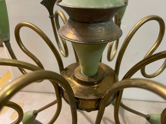 Italian Bronze Chandelier from Stilnovo, 1950s-JJC-1700460