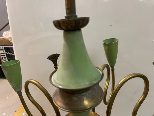 Italian Bronze Chandelier from Stilnovo, 1950s-JJC-1700460