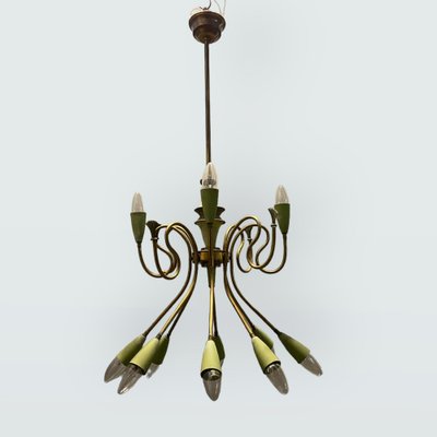 Italian Bronze Chandelier from Stilnovo, 1950s-JJC-1700460