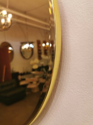 Italian Bronzed Glass Oval Wall Mirror, 1970s-ZST-1080574