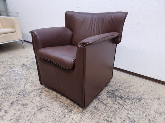 Italian Brown Armchair in Leather by Tobia Scarpa for B&B Italia-BVM-1404605