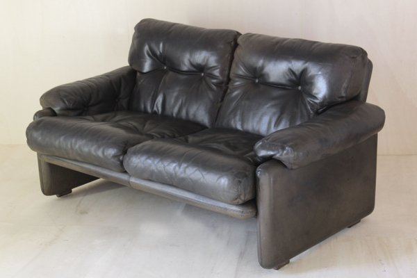 Italian Brown Leather Coronado Sofa by Tobia & Afra Scarpa for B&B Italia / C&B Italia, 1980s-TOI-838221