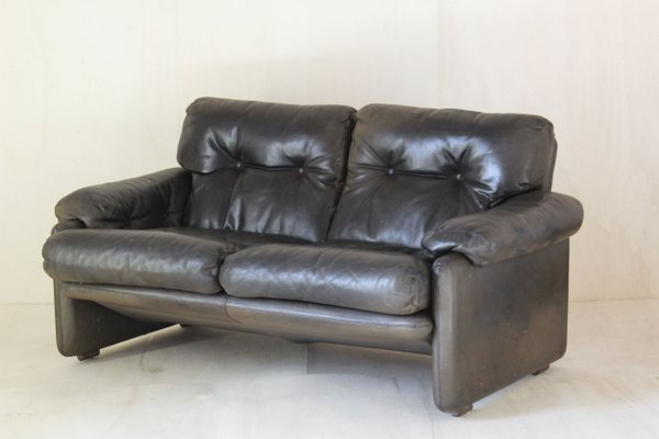 Italian Brown Leather Coronado Sofa by Tobia & Afra Scarpa for B&B Italia / C&B Italia, 1980s-TOI-838221