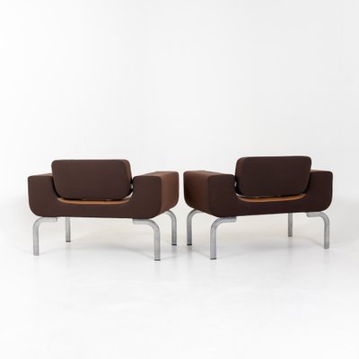 Italian Brown Leather Lounge Chairs, 1970s, Set of 2-VEI-1273069