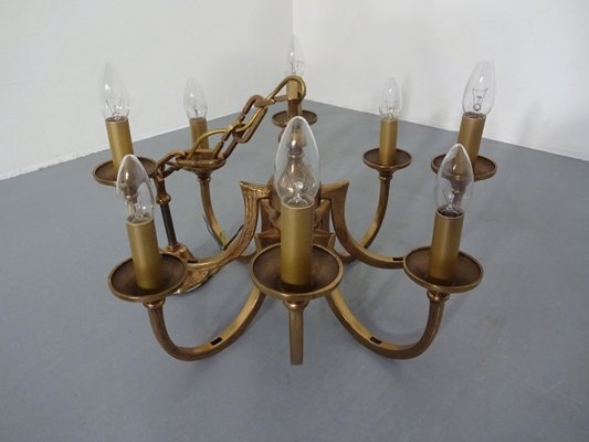 Italian Brutalist Bronze Chandelier, 1960s-RDW-546950