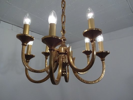 Italian Brutalist Bronze Chandelier, 1960s-RDW-546950