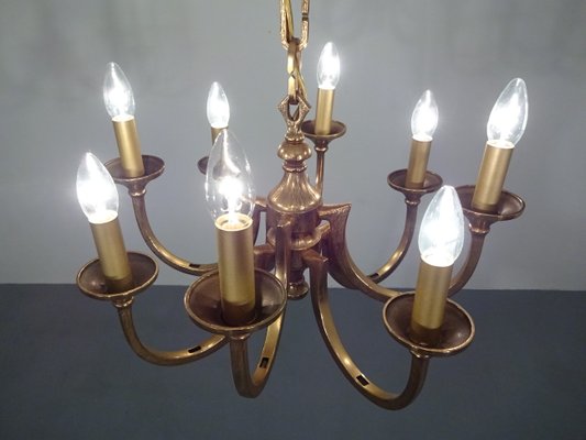 Italian Brutalist Bronze Chandelier, 1960s-RDW-546950