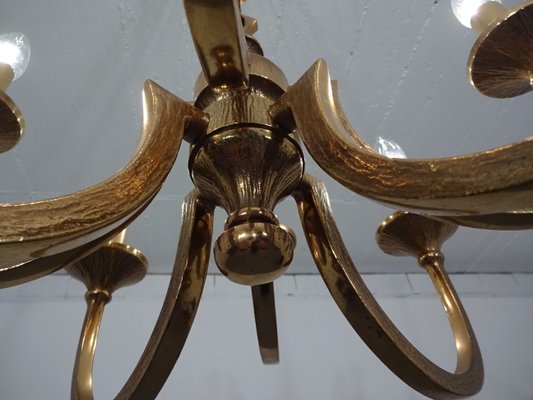 Italian Brutalist Bronze Chandelier, 1960s-RDW-546950