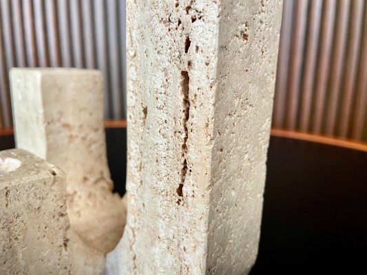 Italian Brutalist Four-Arm Candleholder in Travertine by Fratelli Mannelli, 1970s-JP-1195906