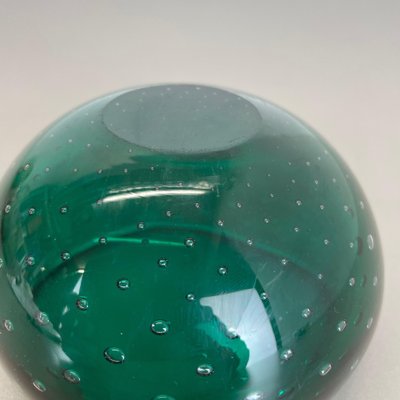 Italian Bullicante Green Bowl in Murano Glass, 1970s-QZ-1257934