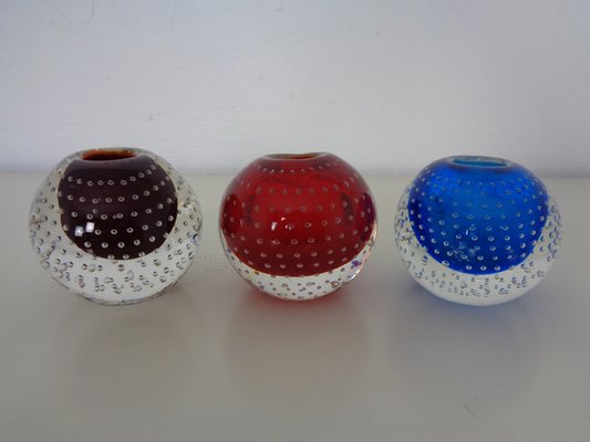 Italian Candleholders in Murano Glass, 1950s, Set of 3-RDW-1275962