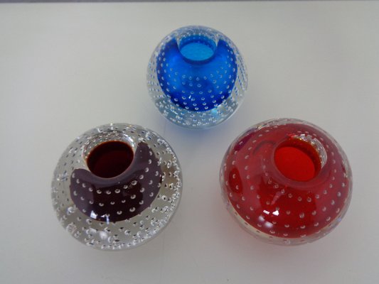 Italian Candleholders in Murano Glass, 1950s, Set of 3-RDW-1275962