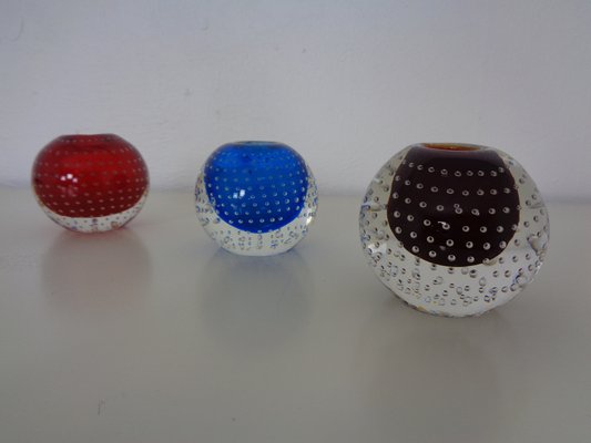 Italian Candleholders in Murano Glass, 1950s, Set of 3-RDW-1275962