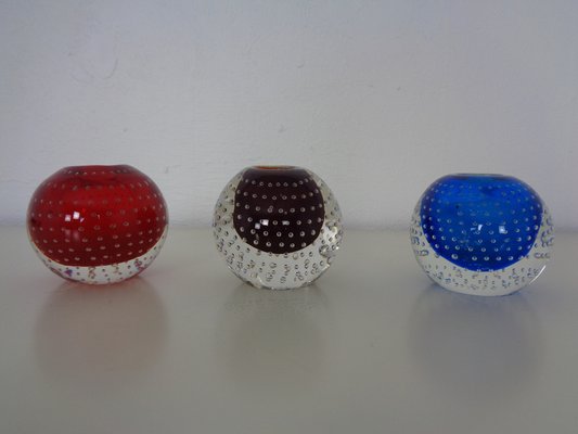 Italian Candleholders in Murano Glass, 1950s, Set of 3-RDW-1275962