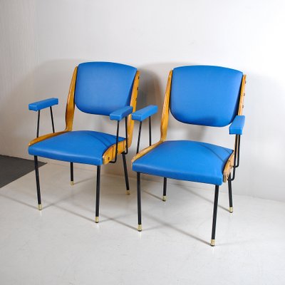 Italian Carlo De Carli Style Lounge Chairs, 1950s, Set of 2-JQO-844722