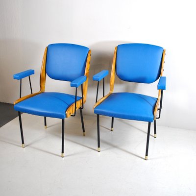 Italian Carlo De Carli Style Lounge Chairs, 1950s, Set of 2-JQO-844722