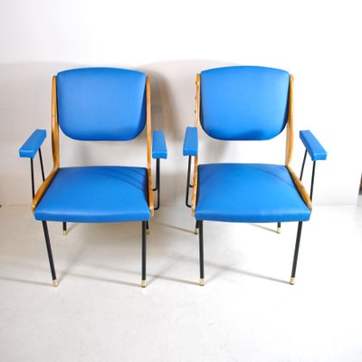 Italian Carlo De Carli Style Lounge Chairs, 1950s, Set of 2-JQO-844722