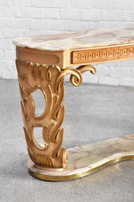 Italian Carved & Gilded Wood Console with Onyx Top, 1940s-WUY-1253903