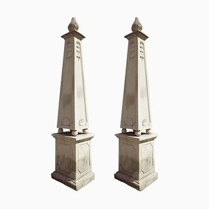 Italian Carved Stone Obelisks, Set of 2-MBH-1031810