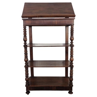 Italian Carved Walnut Wood Three Shelves, 1950s-EUP-2023168