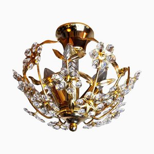 Italian Ceiling Lamp in Cut Glass by Oscar Torlasco for Stilkronen, 1980-EJE-1327986