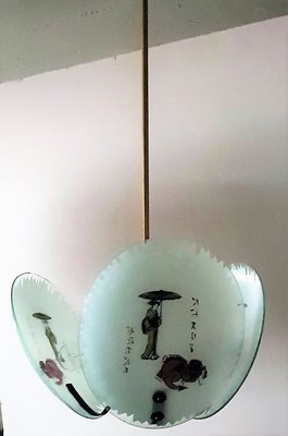 Italian Ceiling Lamp with Japanese Motifs, 1960s-QDP-844017