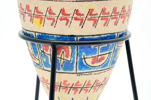 Italian Ceramic Floor Lamp from Ceramiche Santa Caterina, 1950s-WG-798324