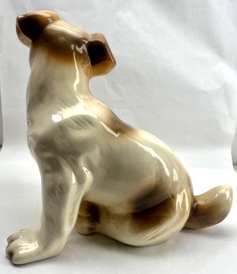 Italian Ceramic Glazed Handpainted Dog Sculpture, 1950s-MJY-1740100